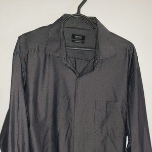 Charcoal gray French cuff dress shirt